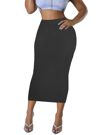 Long Midi Bodycon High Waisted Skirt