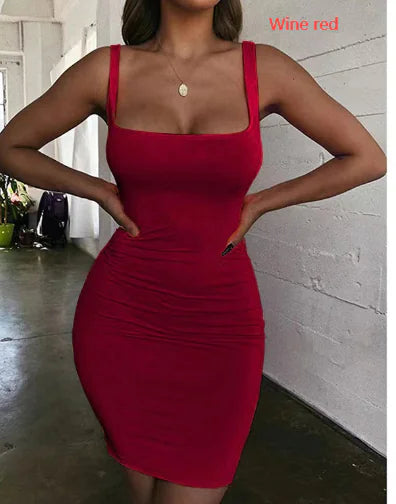 Square Neck Bodycon Mini Dress