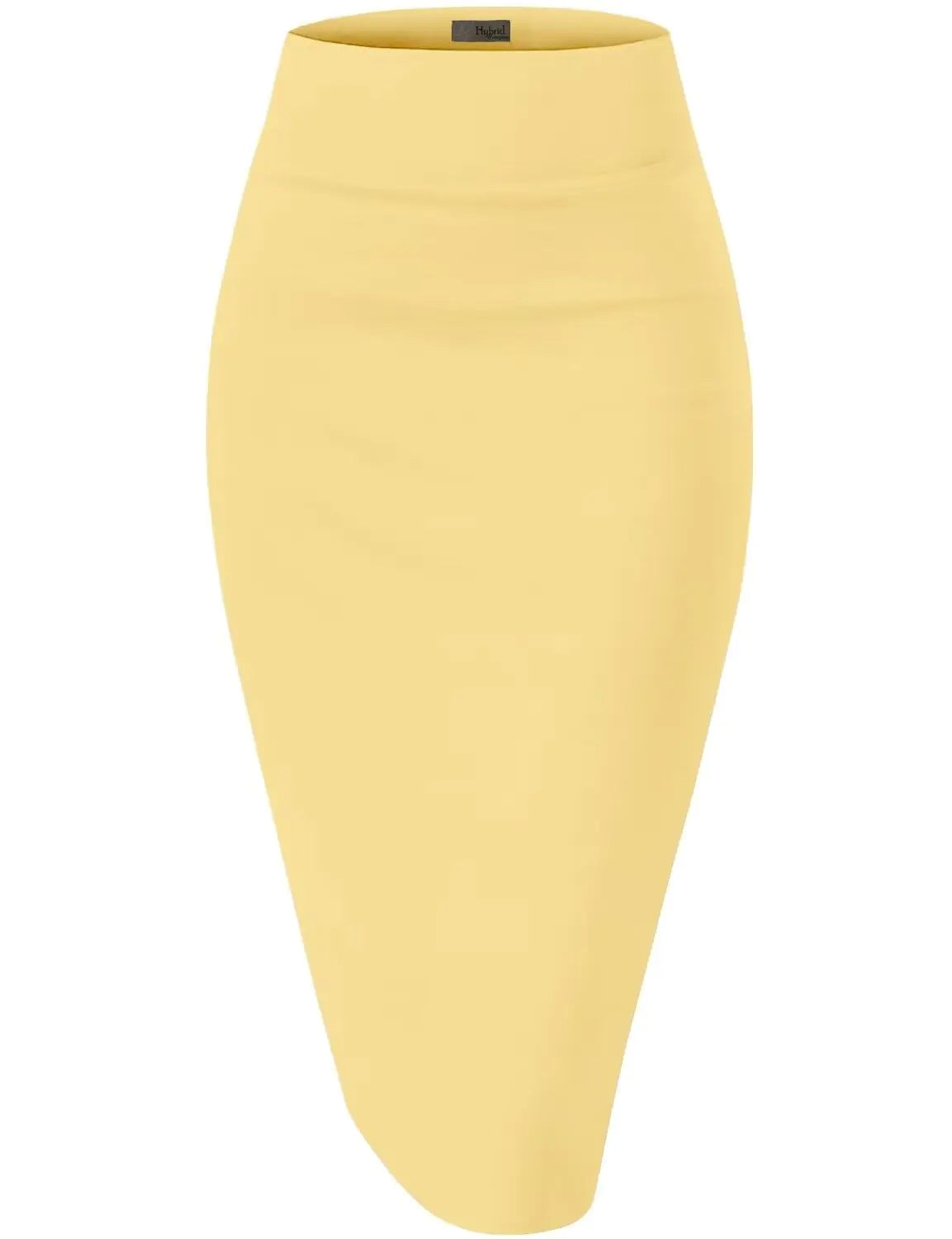 Nylon Stretch Pencil High-Waist Skirt