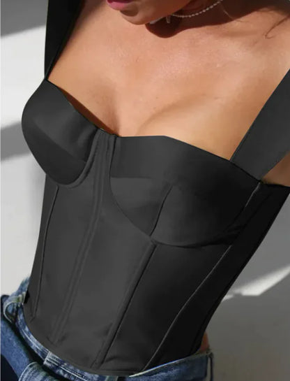 Fishbone Backless Zipper Vest