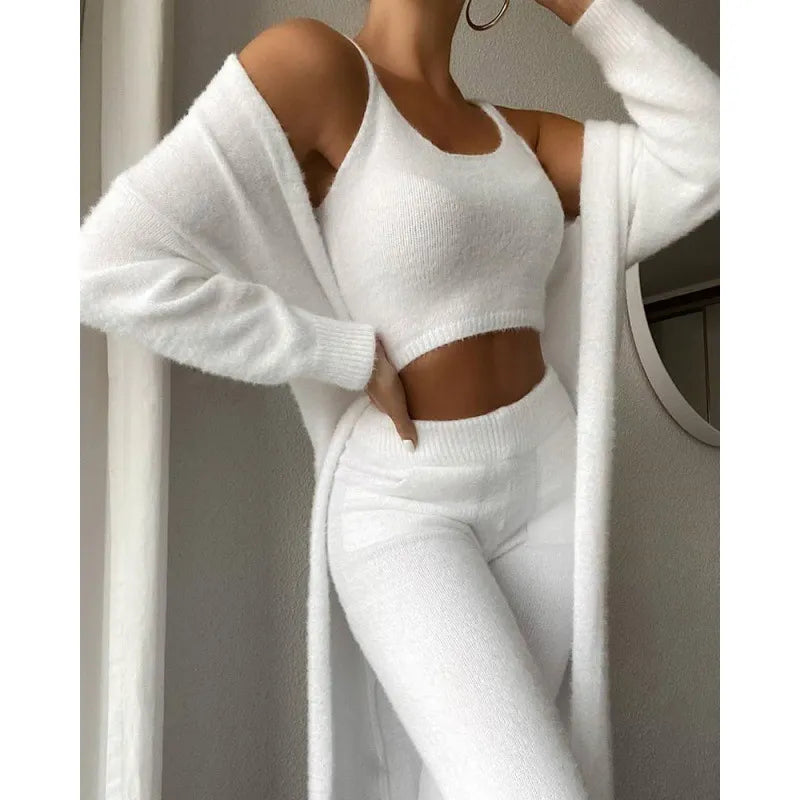 Women's Casual V-Neck Plush Suit