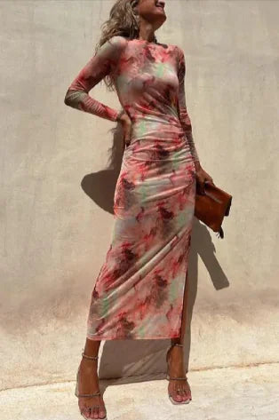 Tie-Dye Pleated Dress