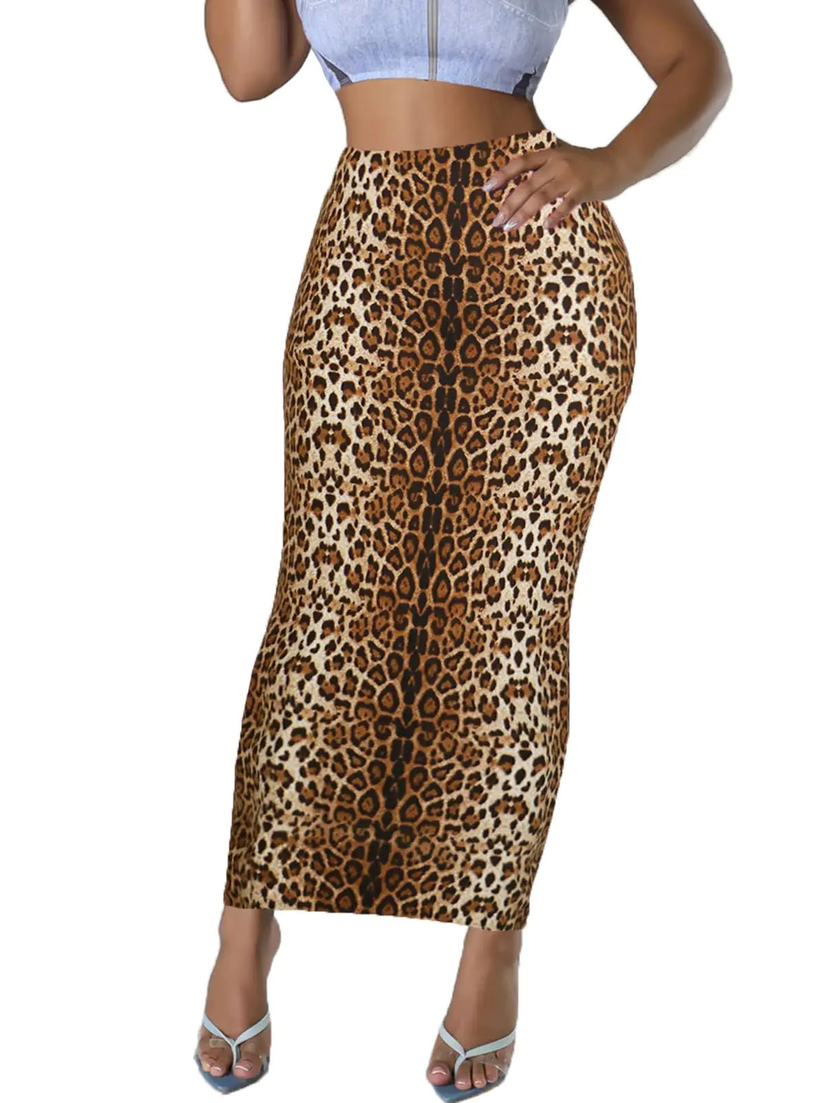 High-Waisted Cheetah Print Pencil Skirt